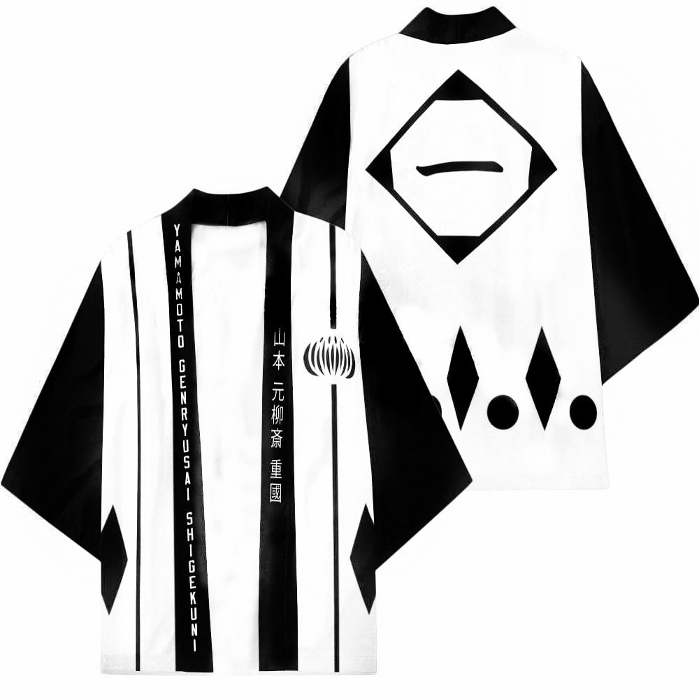 Bleach Captain Coat - Kimono japonais Harajuku imprimé, robe de