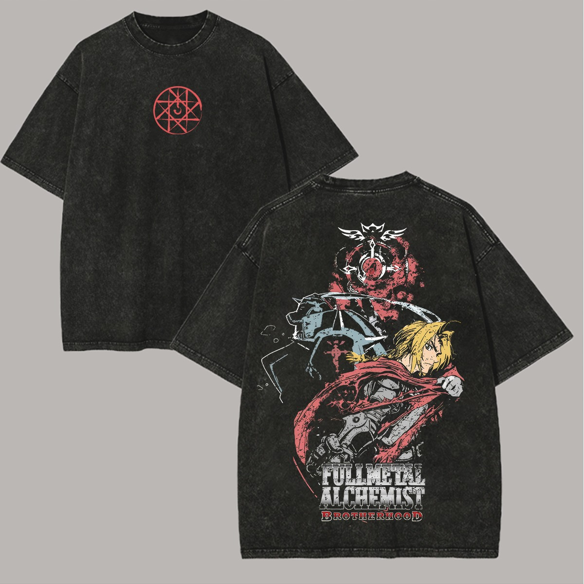 Anime Cosplay Otaku - T-shirt en coton oversize Fullmetal Alchemist