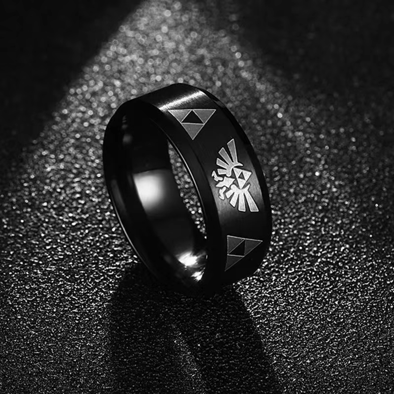 Anime Cosplay Name - Bague Triangle Triforce en acier inoxydable