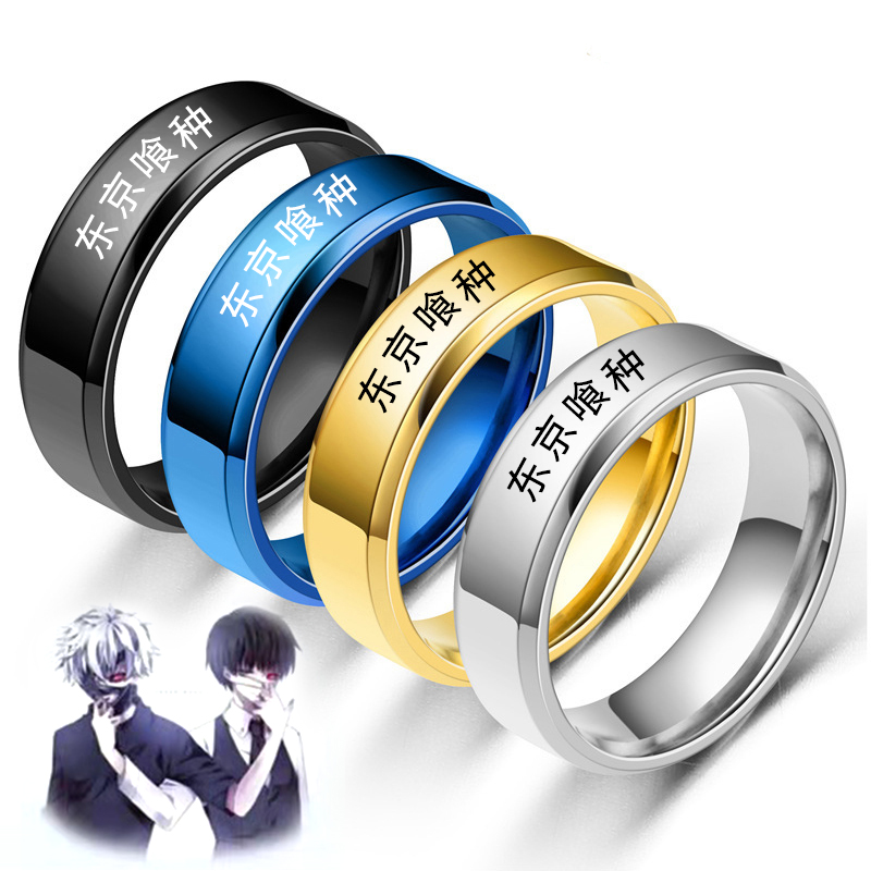 Anime Cosplay Name - Bagues en acier inoxydable 316L pour