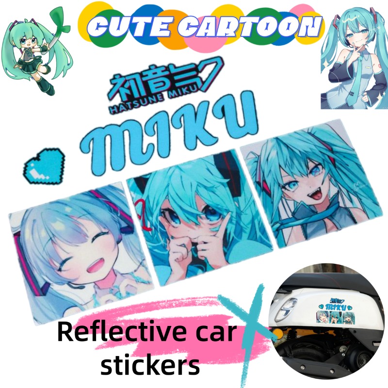 Nouveaux autocollants réfléchi - Anime Cosplay Miku avis et prix