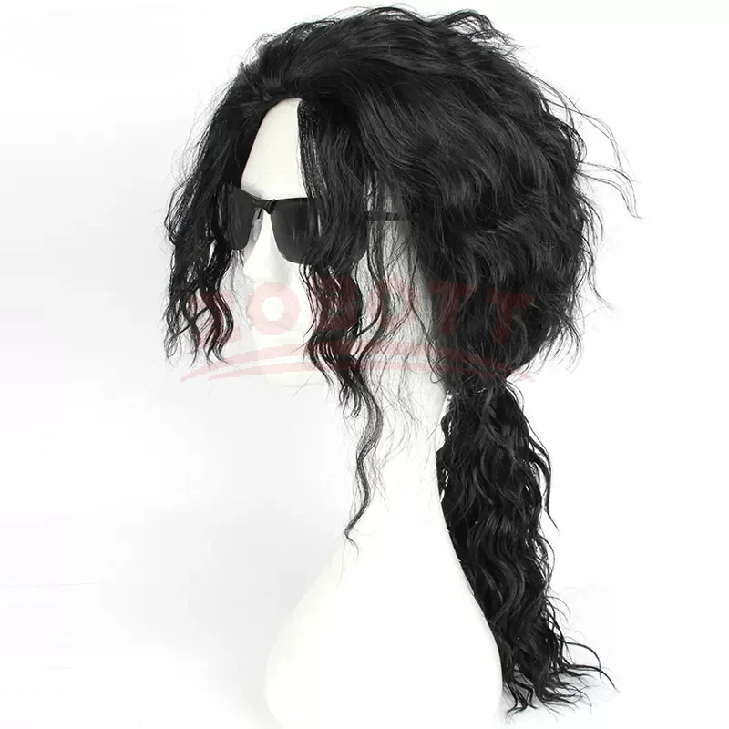 Perruque noire mi-longue boucl - Cosplay Anime Black Hair avis et prix